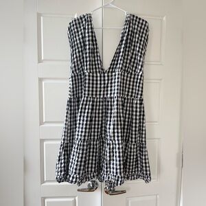 back and white gingham dress